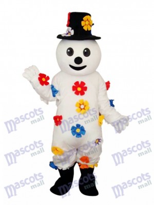Flower Snowman Mascot Adult Costume Christmas Xmas