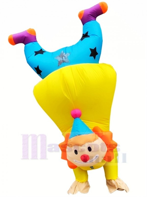 Funny Upside-down Handstand Clown Buffon Inflatable Mascot Costumes Cartoon