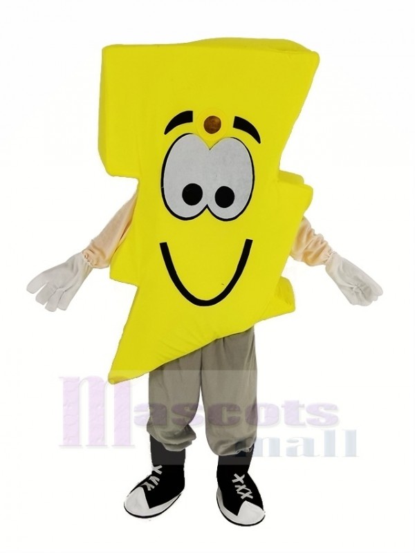 Yellow Lightning Mascot Costume