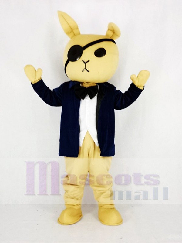 Rabbit Butler with Suit Mascot Costume Cartoon