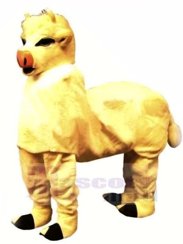 Cute Yellow New 2 Person Cow Mascot Costume