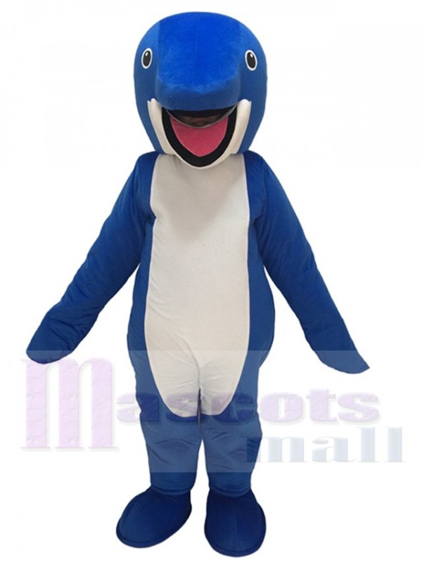 Cute Blue Whale Costume Mascot