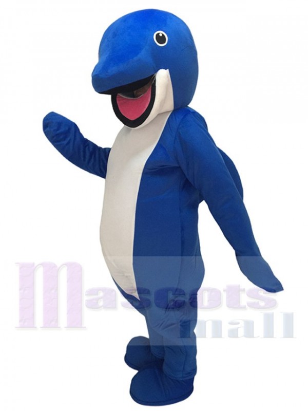 Cute Blue Whale Costume Mascot