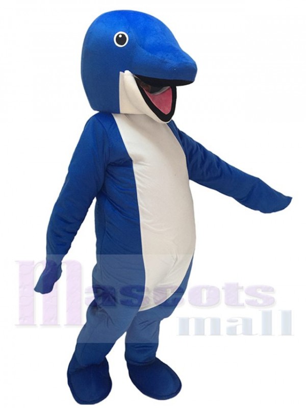 Cute Blue Whale Costume Mascot