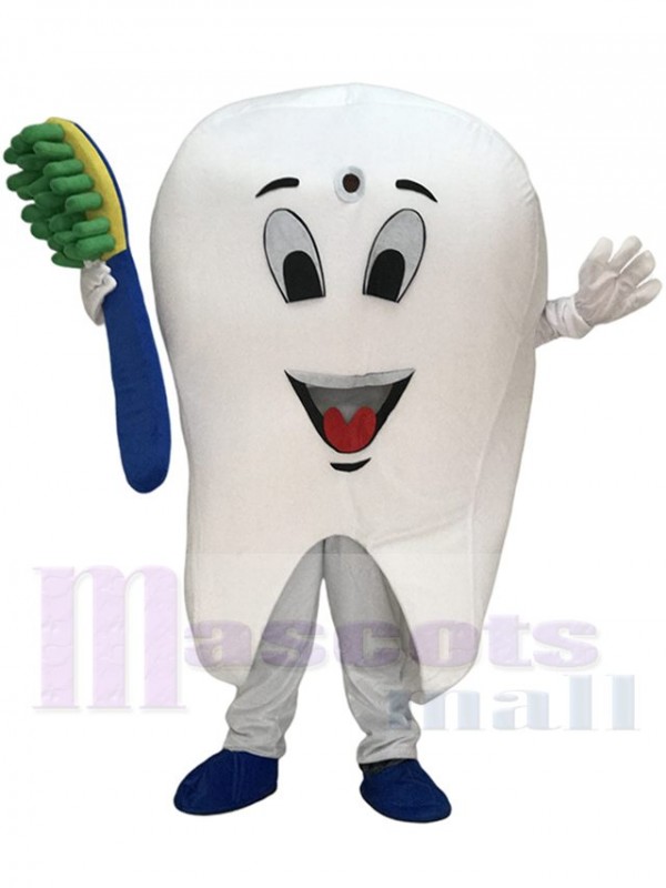 Tooth Mascot Adult Costume Tooth Dental Care Birthday Party Fancy Dress Outfit