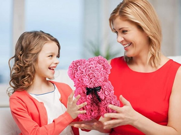 Black Rose Teddy Bear Flower Bear Best Gift for Mother's Day, Valentine's Day, Anniversary, Weddings and Birthday