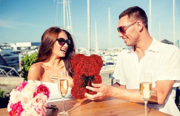 Black Rose Teddy Bear Flower Bear Best Gift for Mother's Day, Valentine's Day, Anniversary, Weddings and Birthday