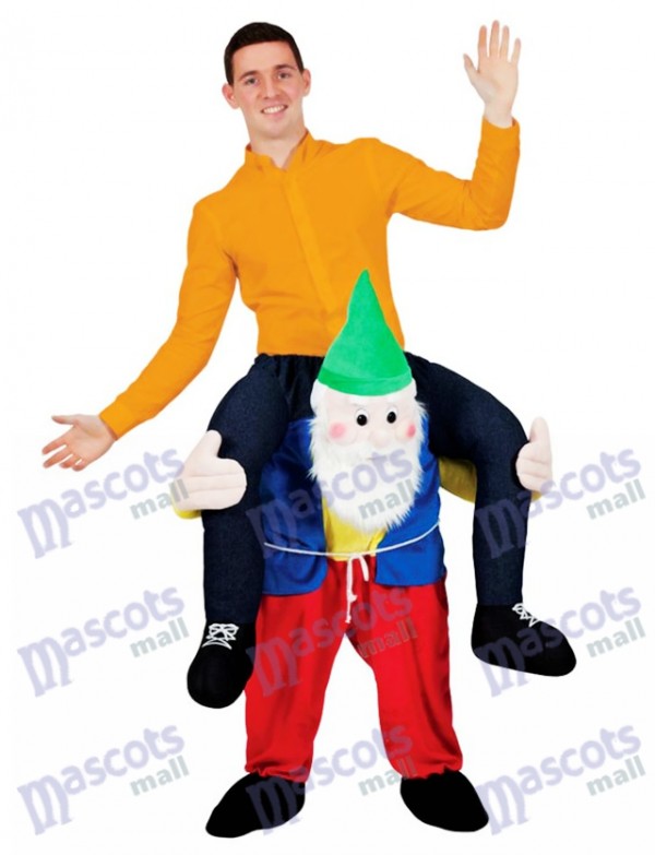 Back Shoulder Garden Gnome Carry Me Mascot Ride Costume Stag Fancy Dress Christmas Funny Outfit