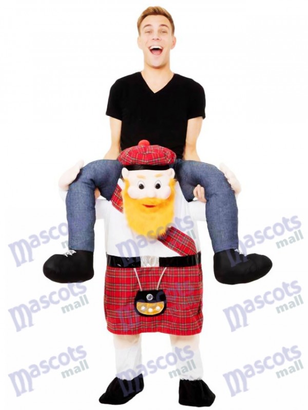 Piggy Back Scotsman Carry Me Scottish Mascot Costume Ride On Fancy Dress
