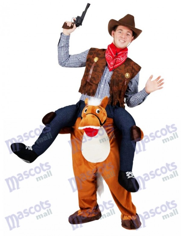 Wild Western Horse Carry Me Piggy Back Mascot Fancy Dress Farm Cowboy Costume