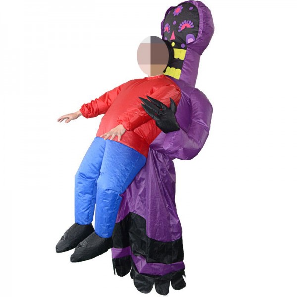Purple Alien Monster Ghost Carry Me Inflatable Costume Halloween Christmas Costume For Adult