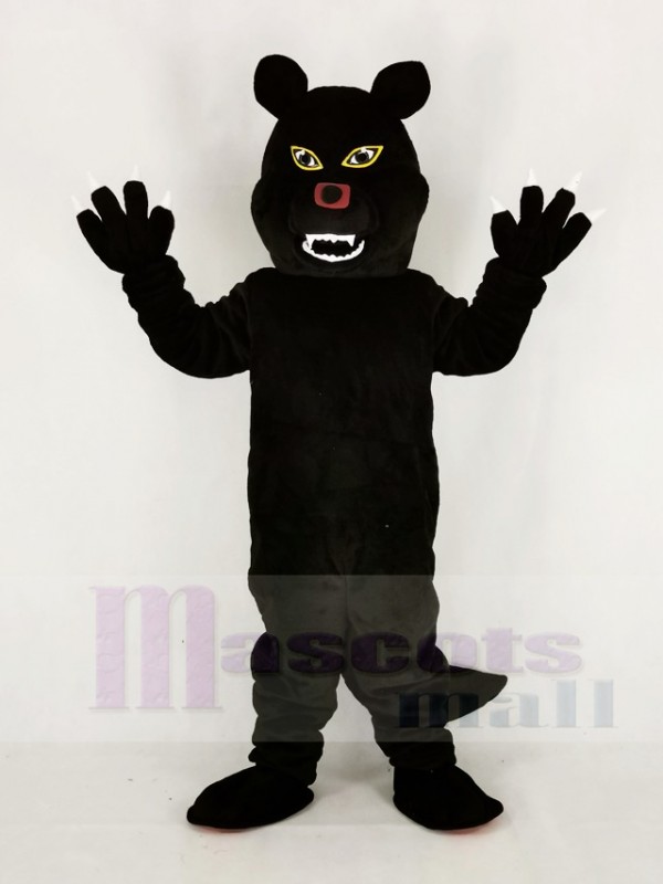 Fierce Black Wolf Mascot Costume Cartoon