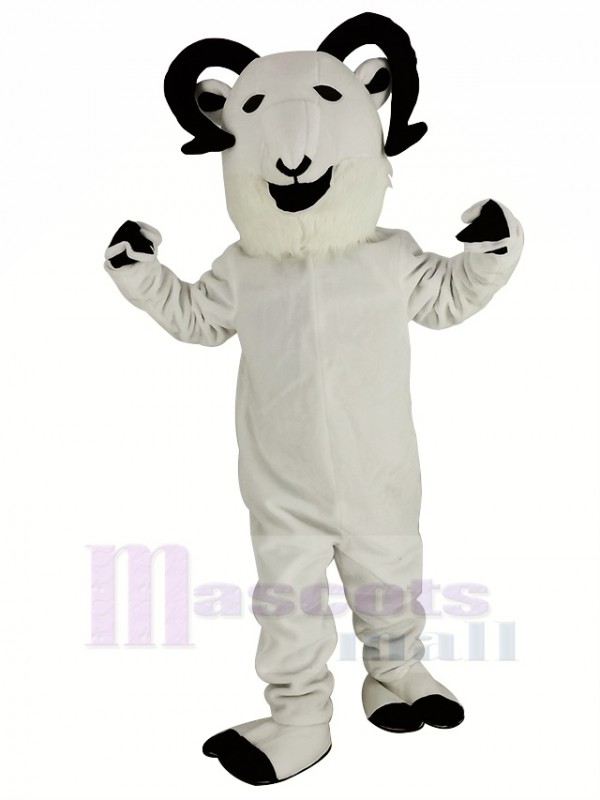 New White Sheep Big Horned Mascot Costume Animal