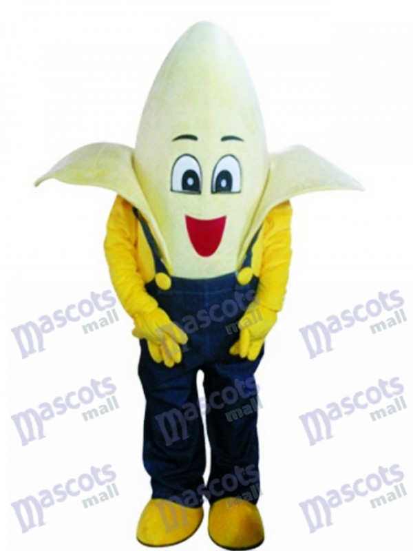 Banana with Overalls Mascot Costume Fruit Food 