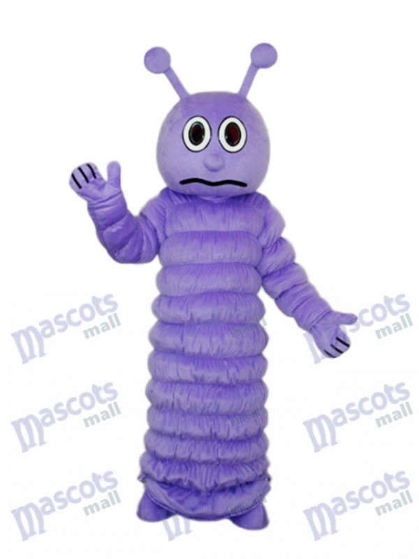 Purple Worm Mascot Adult Costume
