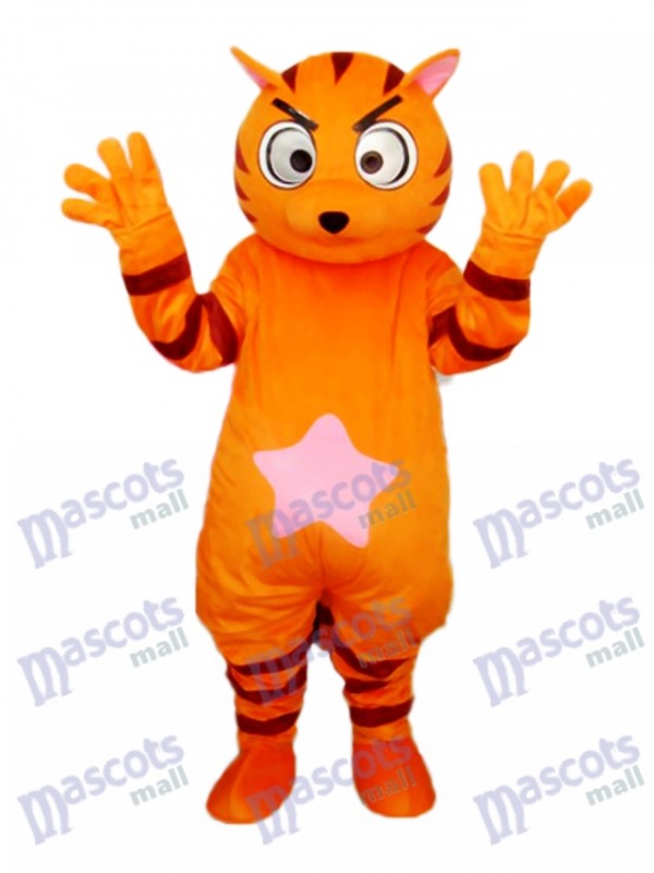 Orange Star Cat Mascot Adult Costume
