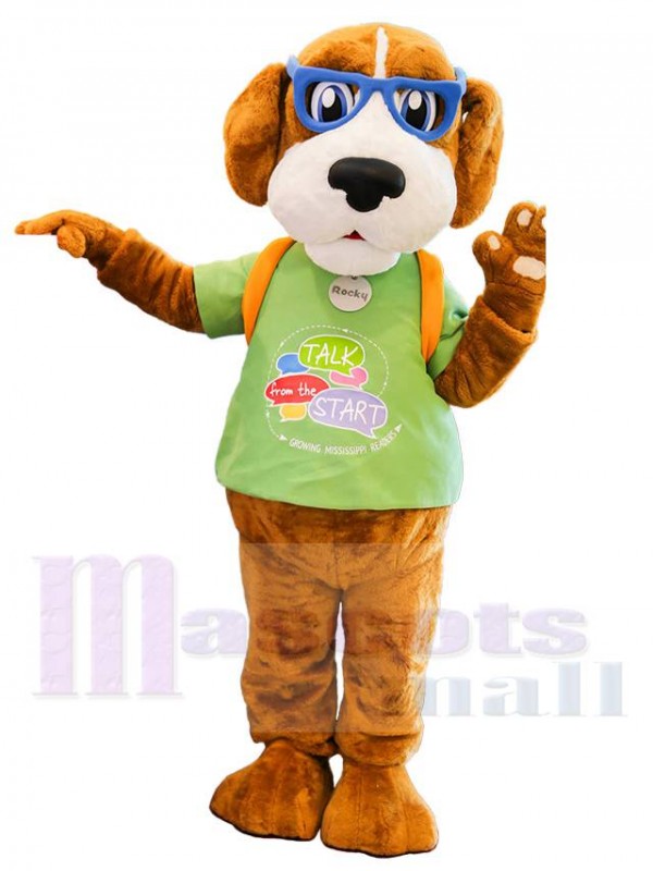 Rocky Reader Dog mascot costume