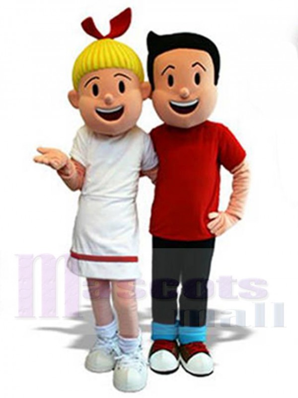 Boy and Girl mascot costume