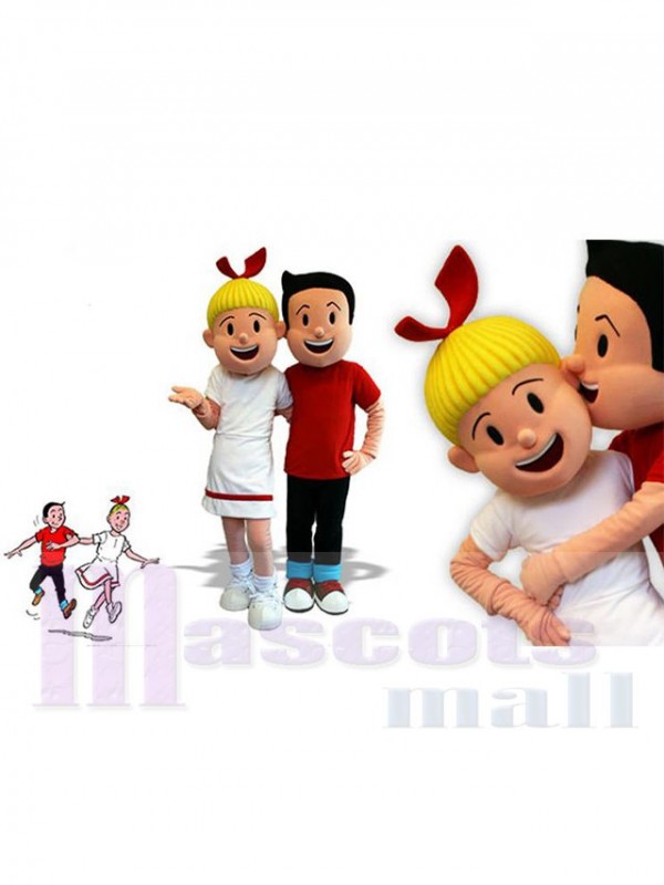 Boy and Girl mascot costume