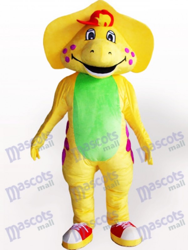 Yellow Dinosaur Adult Mascot Costume