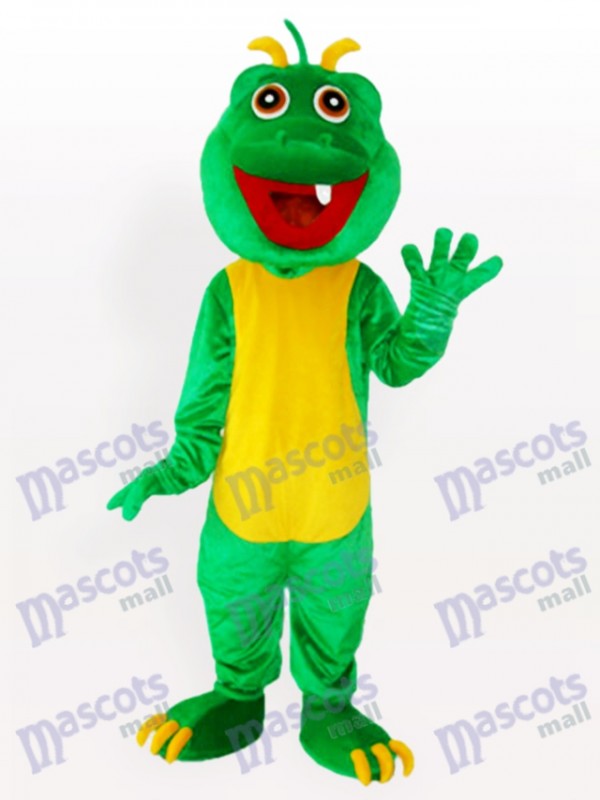 One teeth Green Dinosaur Adult Mascot Costume