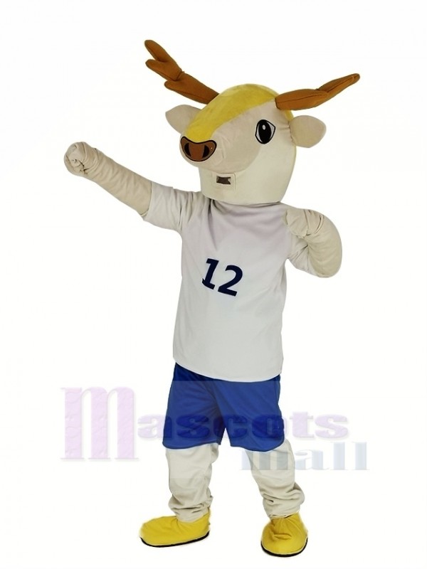 Brown Deer in White Clothes Mascot Costume Animal