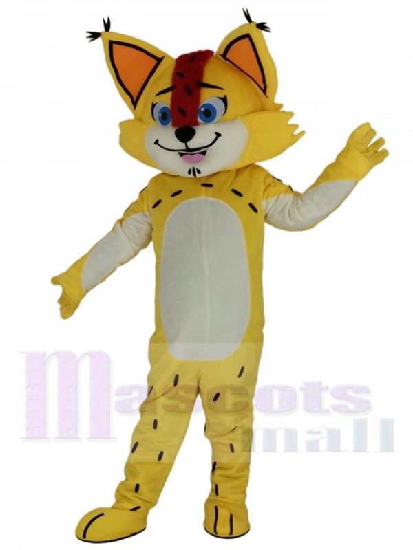 Cute Yellow Leopard Mascot Costume College