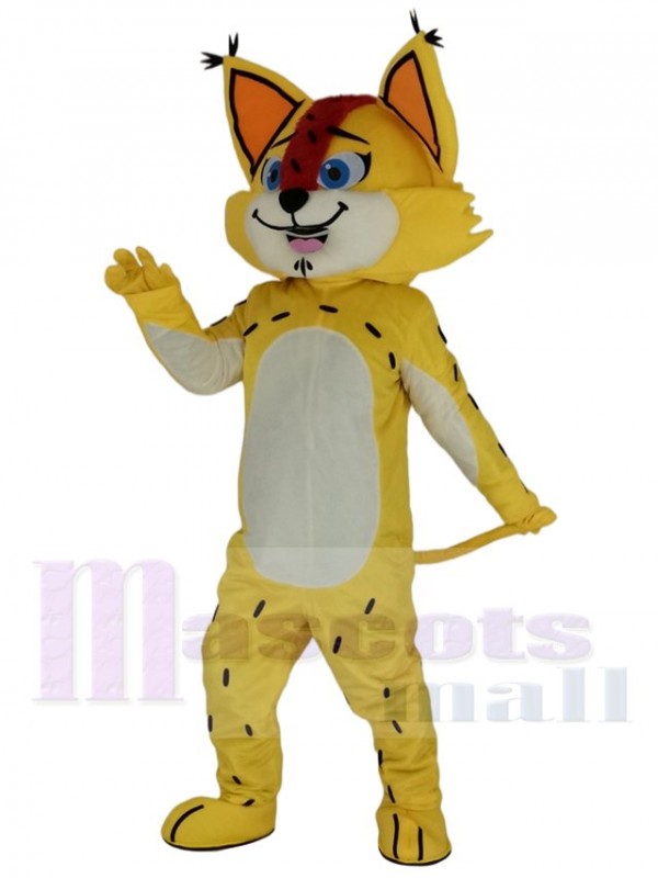 Cute Yellow Leopard Mascot Costume College