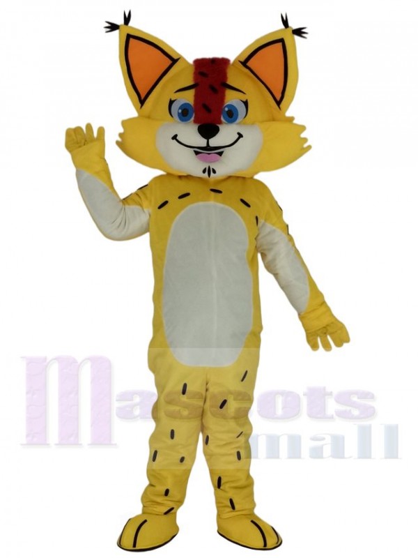 Cute Yellow Leopard Mascot Costume College
