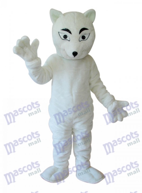 White Fox Mascot Adult Costume