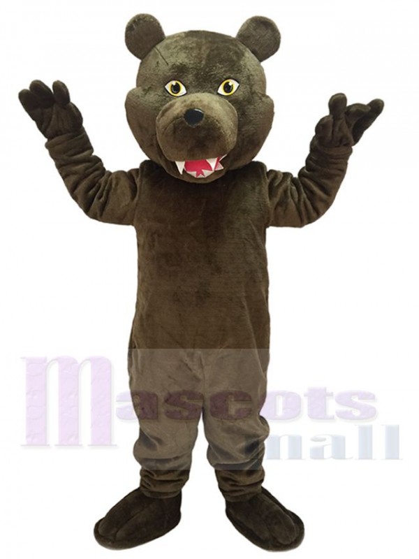 Brown Grizzly Bear Plush Mascot Costume