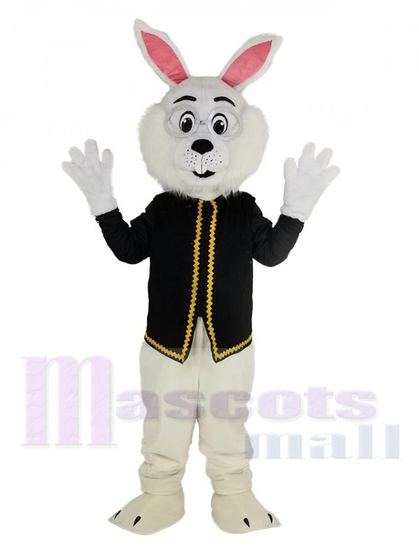 Easter Blue Bunny Rabbit in Black Waistcoat Mascot Costume