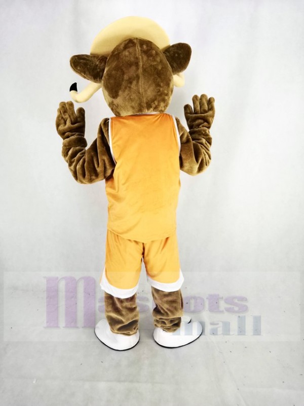 Texas Longhorns Sport Bull with Brown Coat Mascot Costume Animal