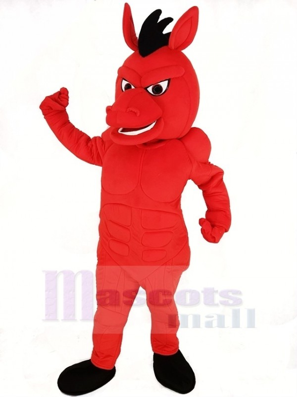 Fierce Red Mustang Horse Mascot Costume