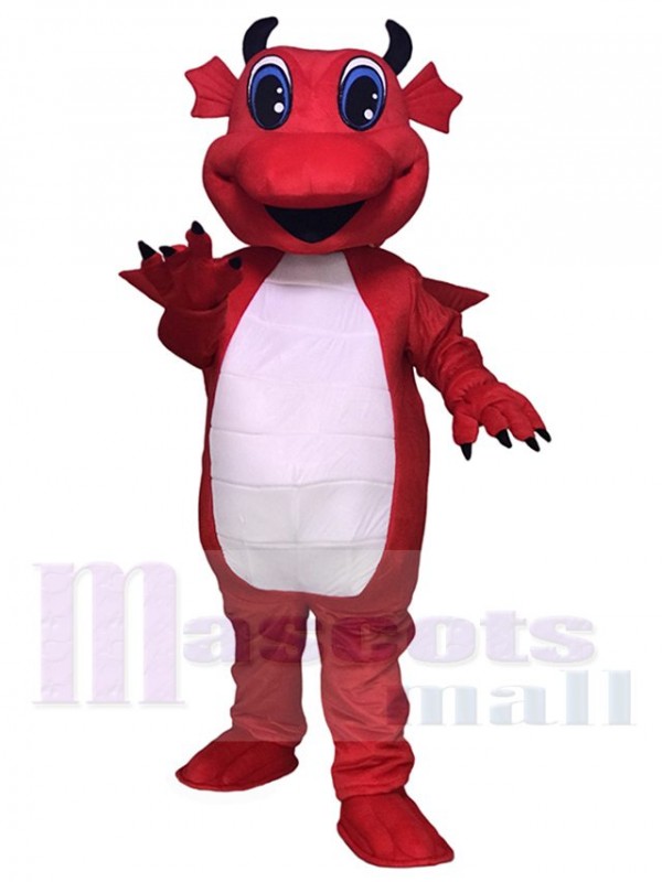 Red Dragon with White Belly Mascot Costumes Animal
