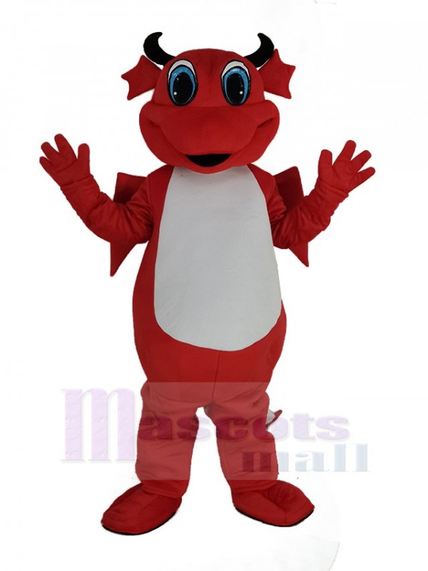 Red Dragon with White Belly Mascot Costumes Cartoon
