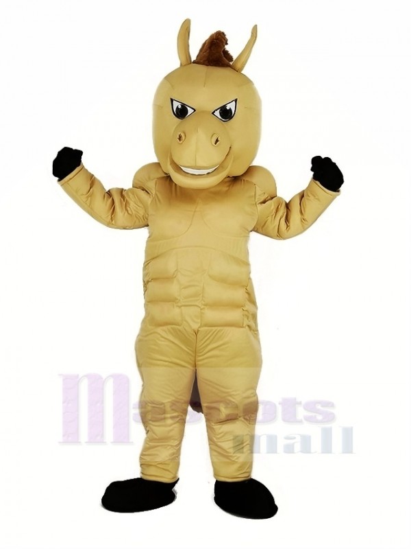 Light Brown Power Horse Mascot Costume Animal	