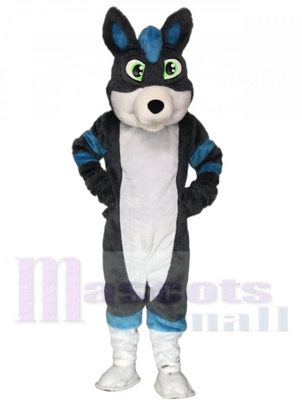 Gray and Blue Husky Dog Fursuit Mascot Costumes Animal