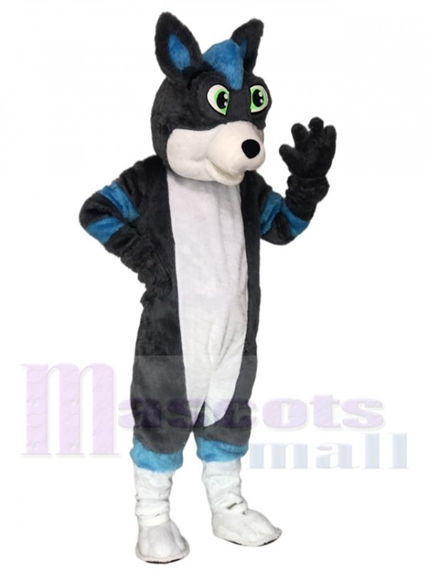 Gray and Blue Husky Dog Fursuit Mascot Costumes Animal