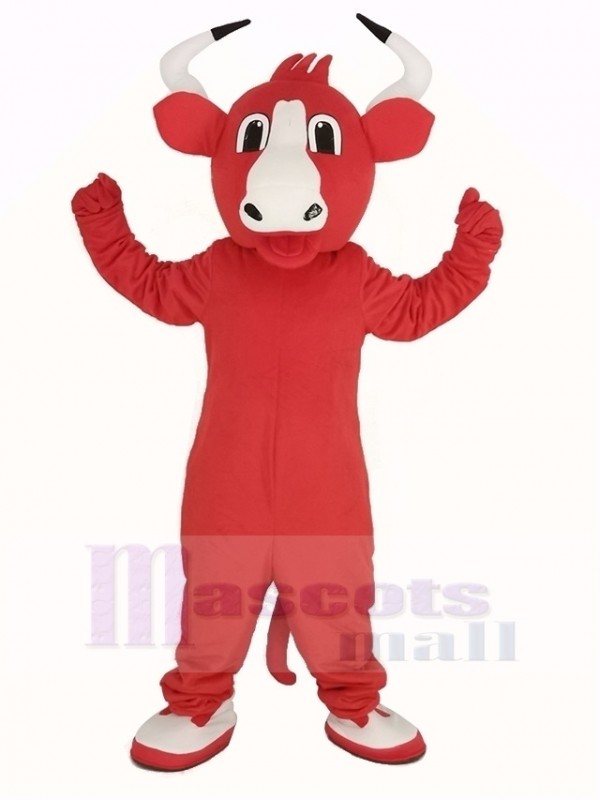 Happy Red Bull Mascot Costume