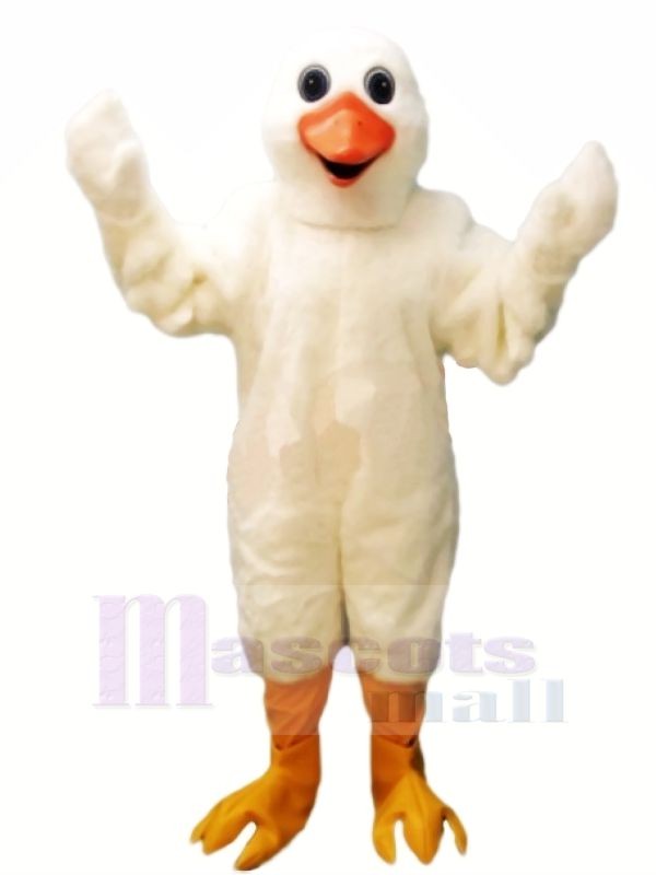 Cute White Goose Mascot Costumes Cartoon