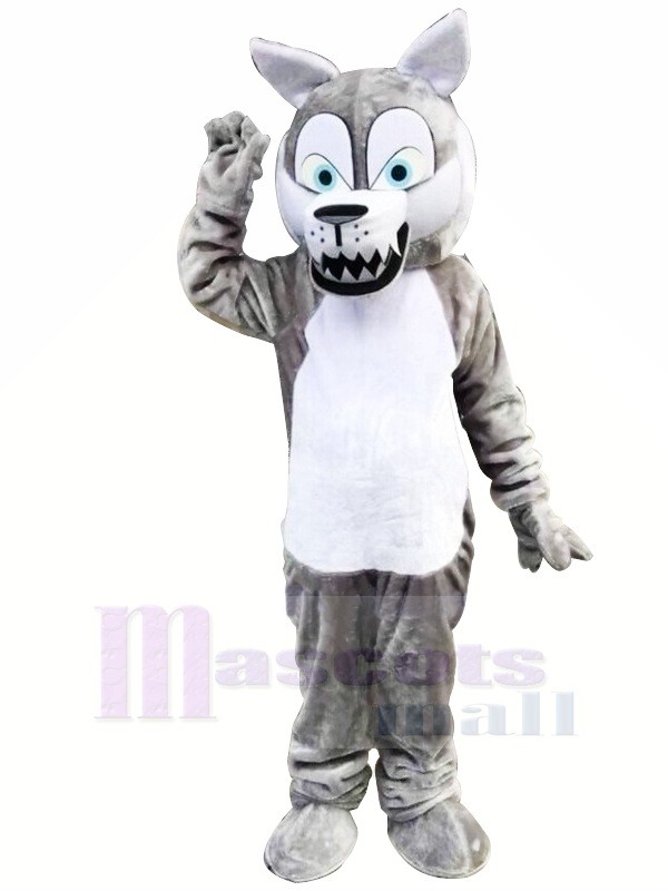 Fierce Grey Wolf Mascot Costumes Cartoon