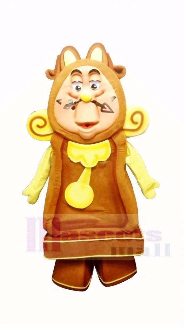 Cogsworth Clock Mascot Costume Cartoon