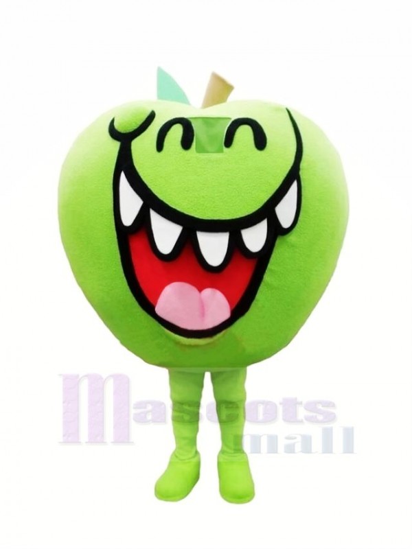 Funny Green Apple Fruit Mascot Costume Cartoon 