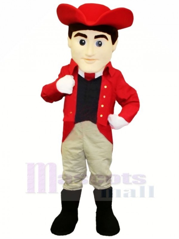 Best Quality Patriot with Red Coat Mascot Costume