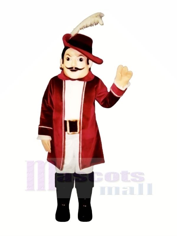 Cavalier with Red Clothes Mascot Costume People	