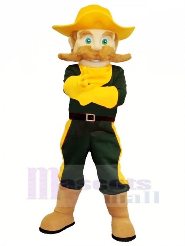 Cowboy with Green Eyes Mascot Costume Cartoon	