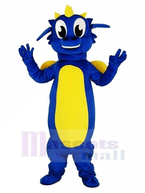 Blue Dragon Mascot Costume Cartoon