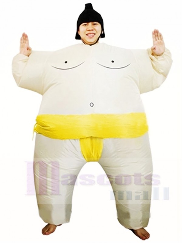 Yellow Japanese Fat Man Sumo Inflatable Halloween Christmas Costumes for Adults