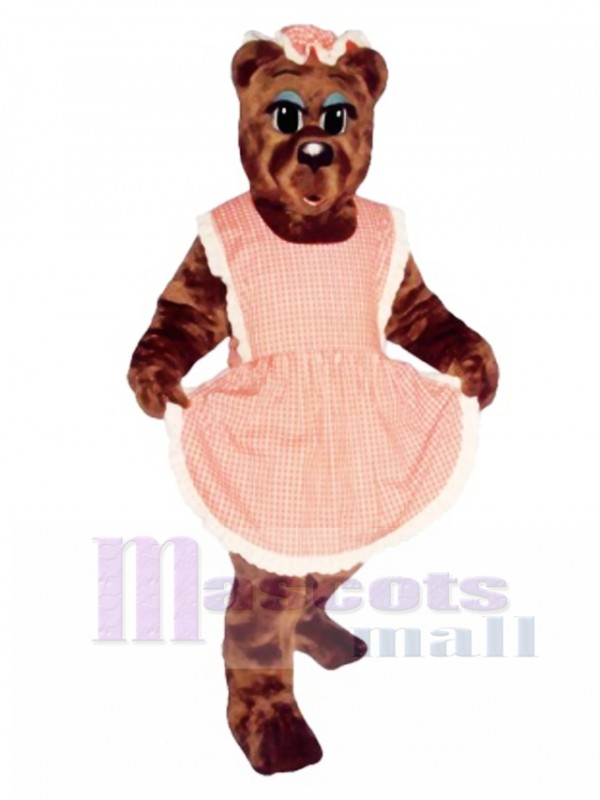 Ma Bear with Apron & Hat Mascot Costume